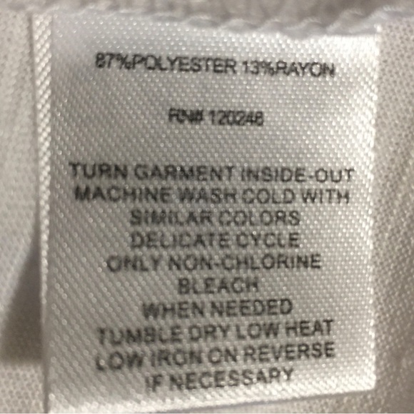 Angels Forever Young Twist front white top 3/4 sleeves scoop neck Med EUC - Picture 6 of 8